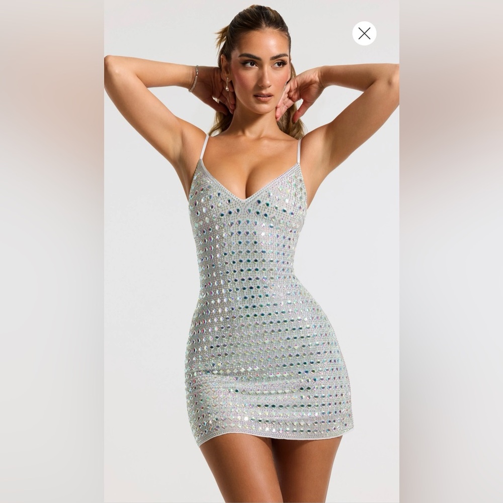 Oh Polly Svana dress in silver size 2